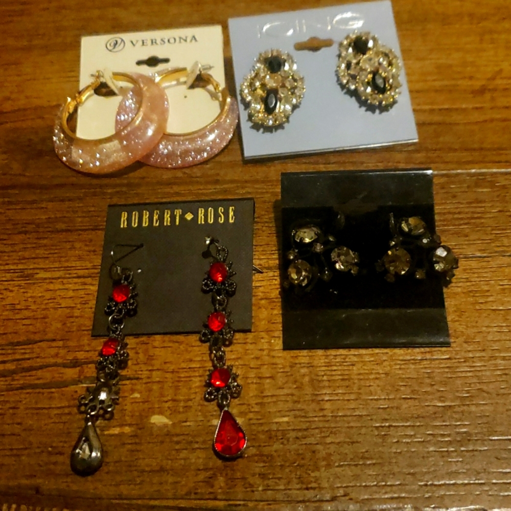 Four Pairs Of Beautiful Statement Earrings